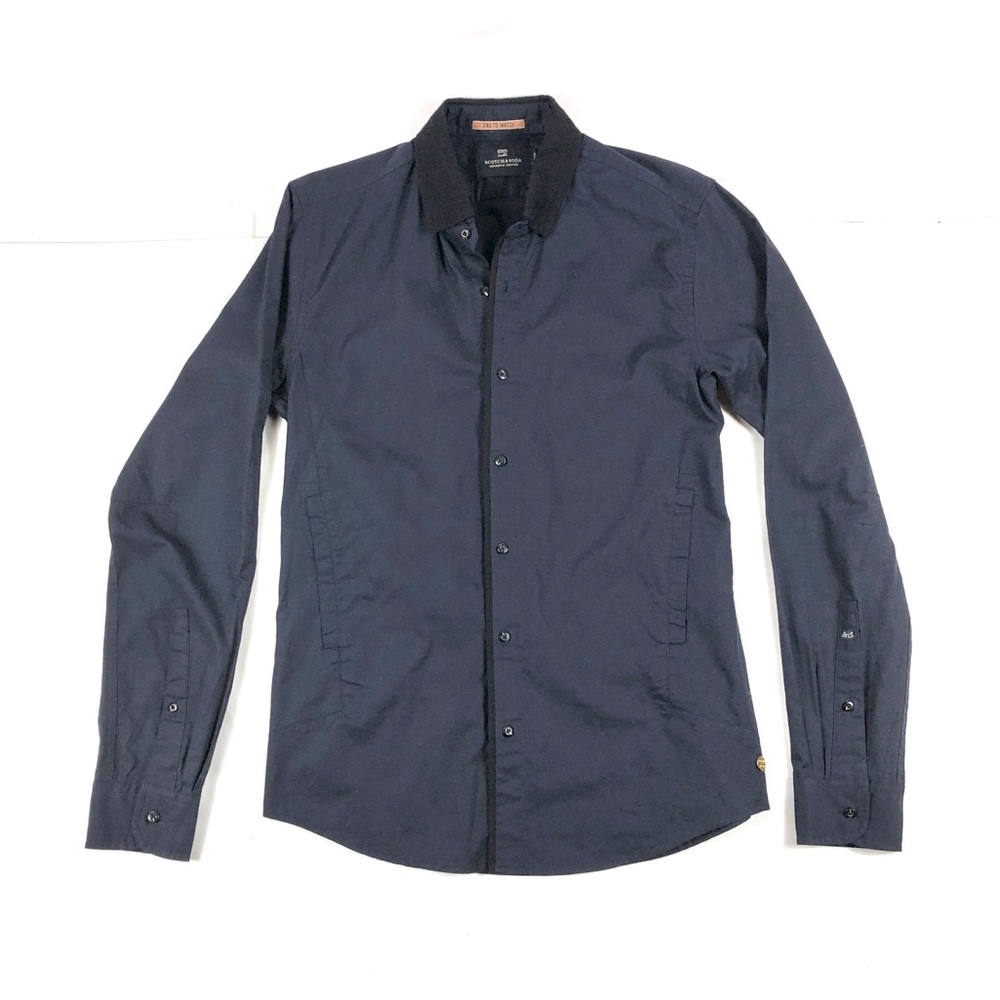 Scotch & Soda Men’s Slim Fit Navy Black Shirt Sz M